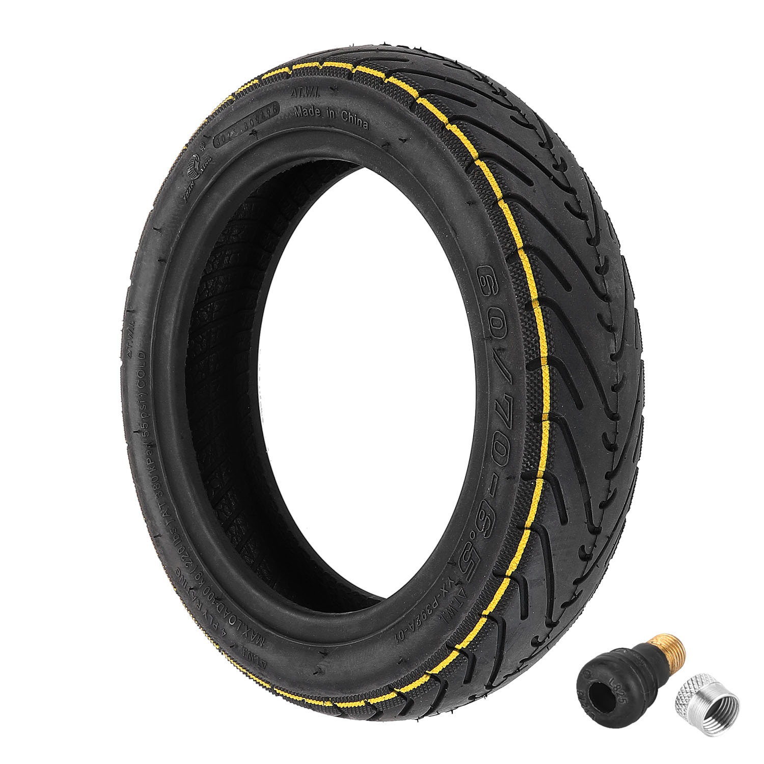 Picture of 10 inch far star 60/70-6.5 vacuum tire + straight mouth vacuum tire air nozzle scooter balance car thickened vacuum tire
