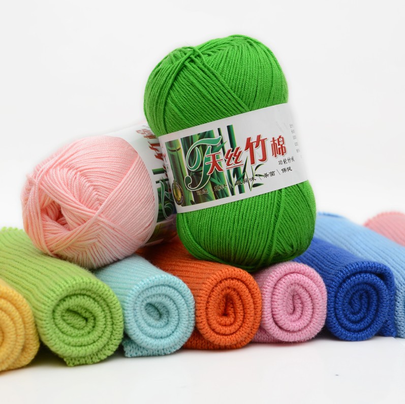 Tencel bamboo cotton wool bamboo charcoal cotton thread baby baby cotton thread milk cotton crochet fine wool wholesale