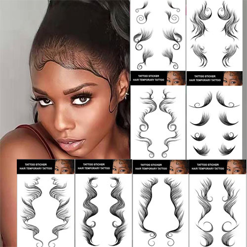 hair edge tattoo bangs tattoo stickers European and American internet red hairline edge tattoo stickers
