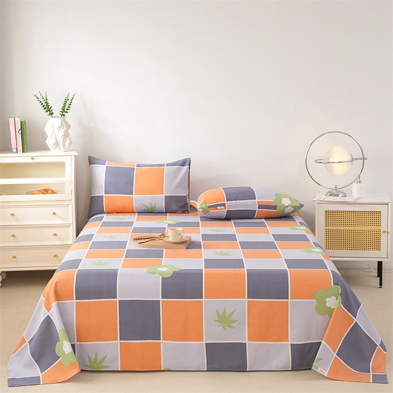 Picture of Cotton Thickened Old Coarse Cloth Bed Sheet Single Piece 100 Cotton Mat Linen Cotton Linen Single Dormitory Three-Piece Set