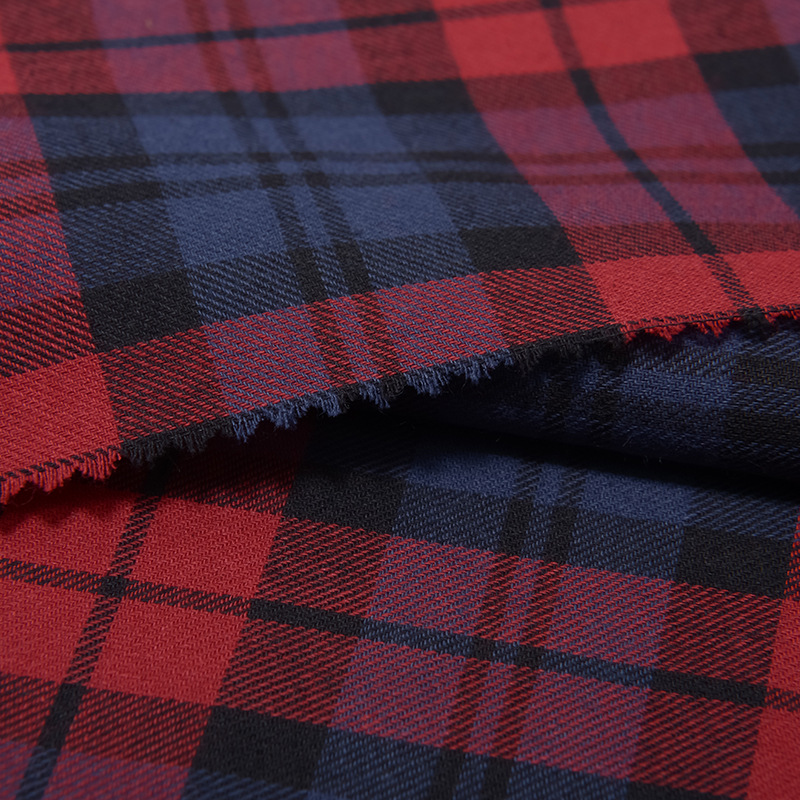 Picture of in stock cotton yarn-dyed simple plaid shirt fabric women's clothing children's clothing skirt cotton plaid shirt fabric