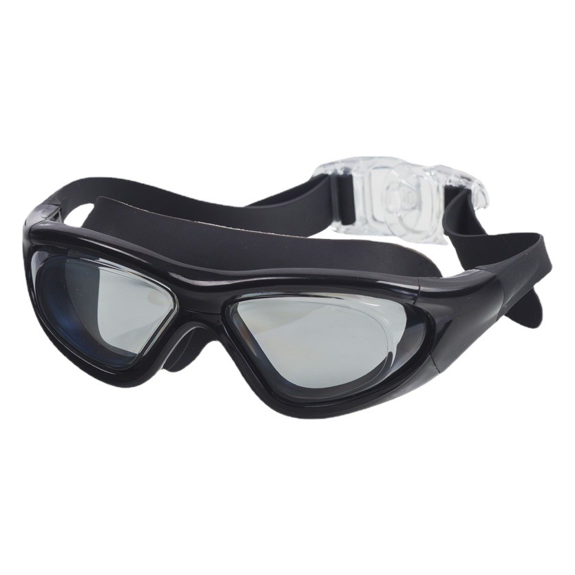 Large Frame Swimming Goggles Silicone HD Waterproof Anti-fog Diving Swimming Goggles for Adult Men and Women with Myopia Goggles