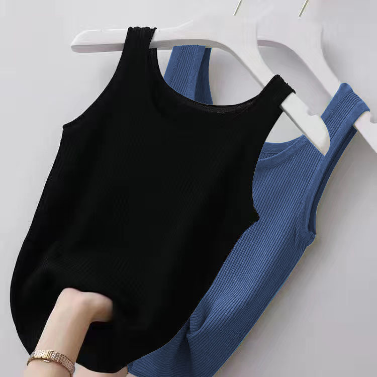 Picture of 40.00 kg-100.00 kg Sling Threaded Vest Women's Large Size Slim-fit Outer Wear Inner Base Shirt Sleeveless Thin Factory Outlet