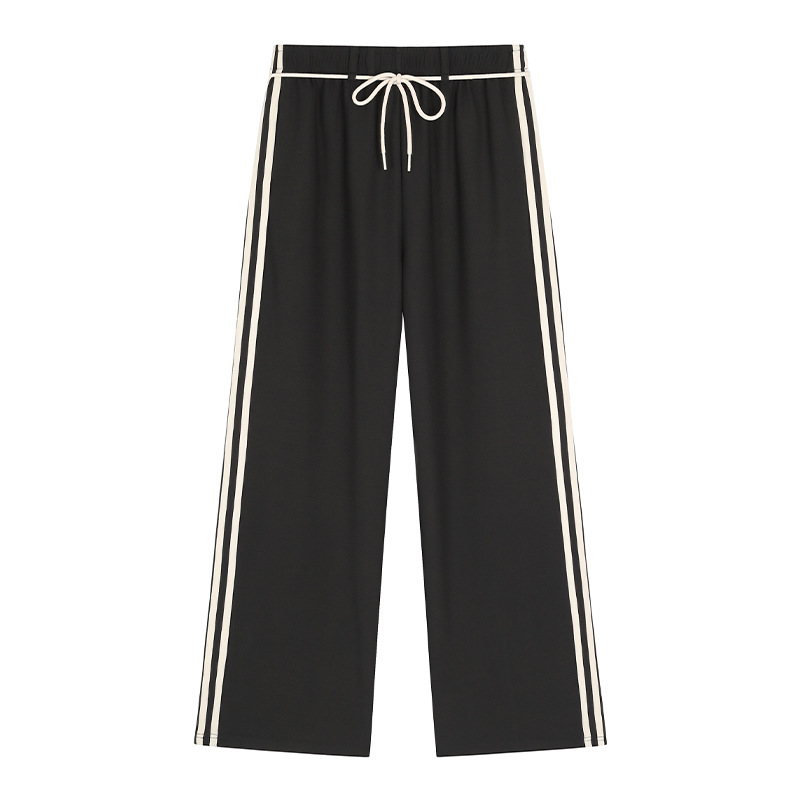 Picture of 63548丨Autumn and Winter High-Waisted Stripesd Strap Straight Casual Pants for Women Plus Size Women's Slimming Look Slightly Fat mm Wide-Leg Pants