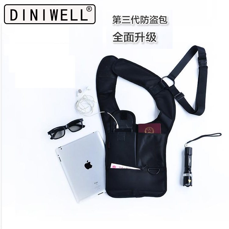 Picture of Invisible backpack men's shoulder arm bag armpit flat tactical outdoor sports running mobile phone close-fitting anti-theft waist bag