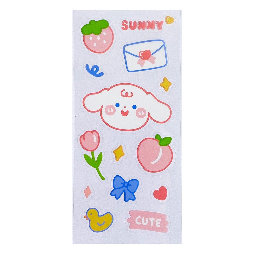 Yilan Original Cartoon Sticker Transparent Pvc Handbook Sticker Cute Thermos Cup Seamless Waterproof Water Cup Decorative Sticker