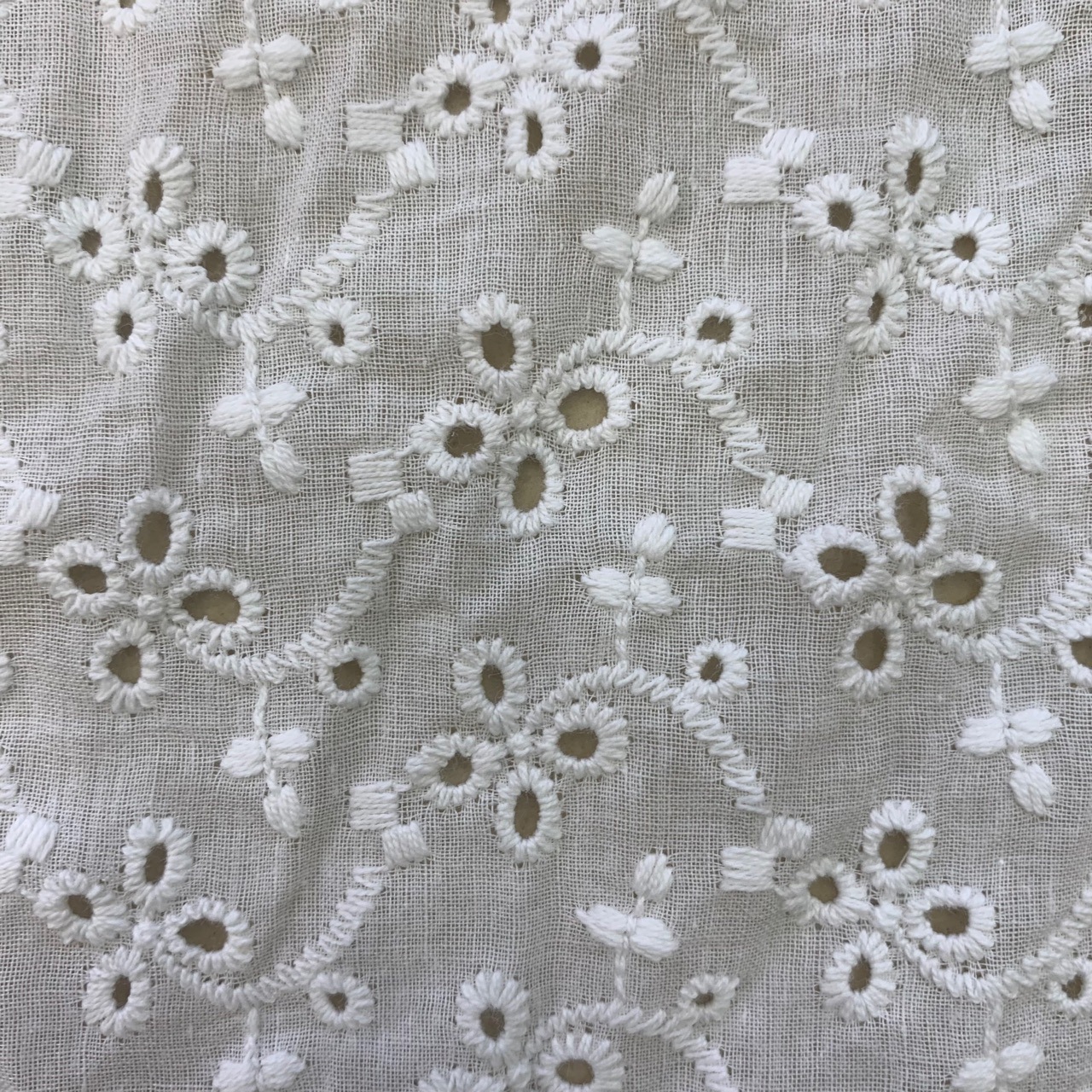 Cotton Hollow Embroidered Fabric Cheongsam Multicolor Laser Dress Classic Plant Flower Rose Embroidered Cloth