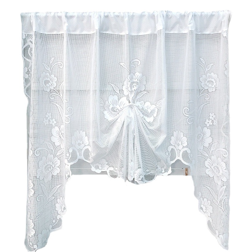 Picture of American-style pastoral fresh lace pull curtain Roman lifting gauze curtain bay window kitchen partition door curtain one-piece delivery
