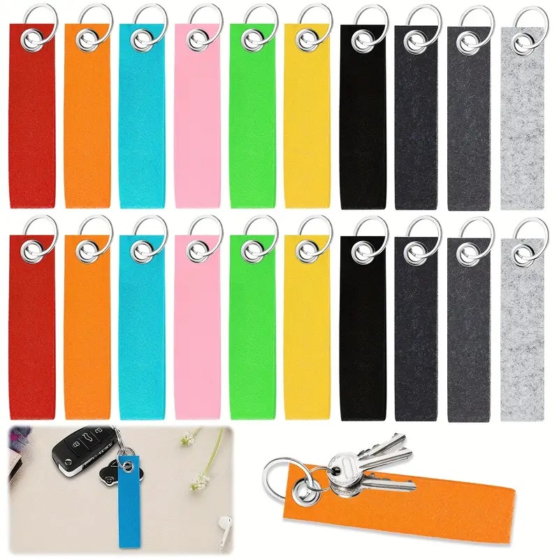 Wholesale Pure Color Felt Keychain DIY Accessories Creative Keychain Mobile Phone Case Card Holder Zipper Buckle Pendant Gift