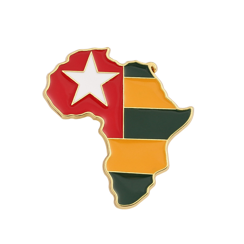 Picture of World Map Brooch Africa Map Angola Ghana Kenya Pin Creative Personality Badge