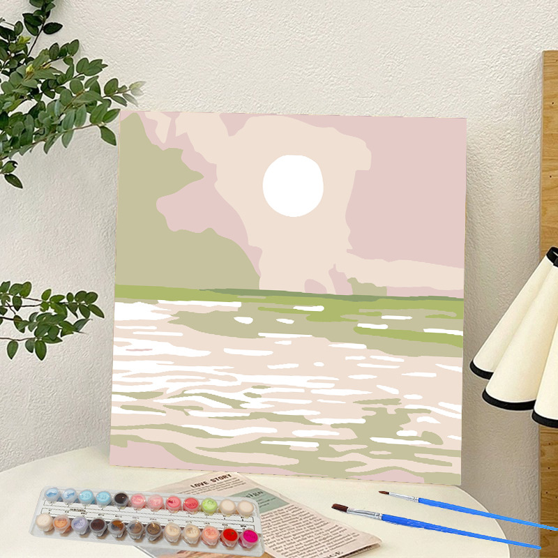 Picture of Digital oil painting landscape Dafen village hand-painted mathematical oil painting coloring painting oil painting flowers flower oil painting wholesale