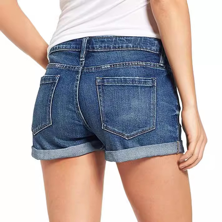 Picture of Cross-Border Supply European and American Foreign Trade Stretch Ripped Denim Shorts for Women