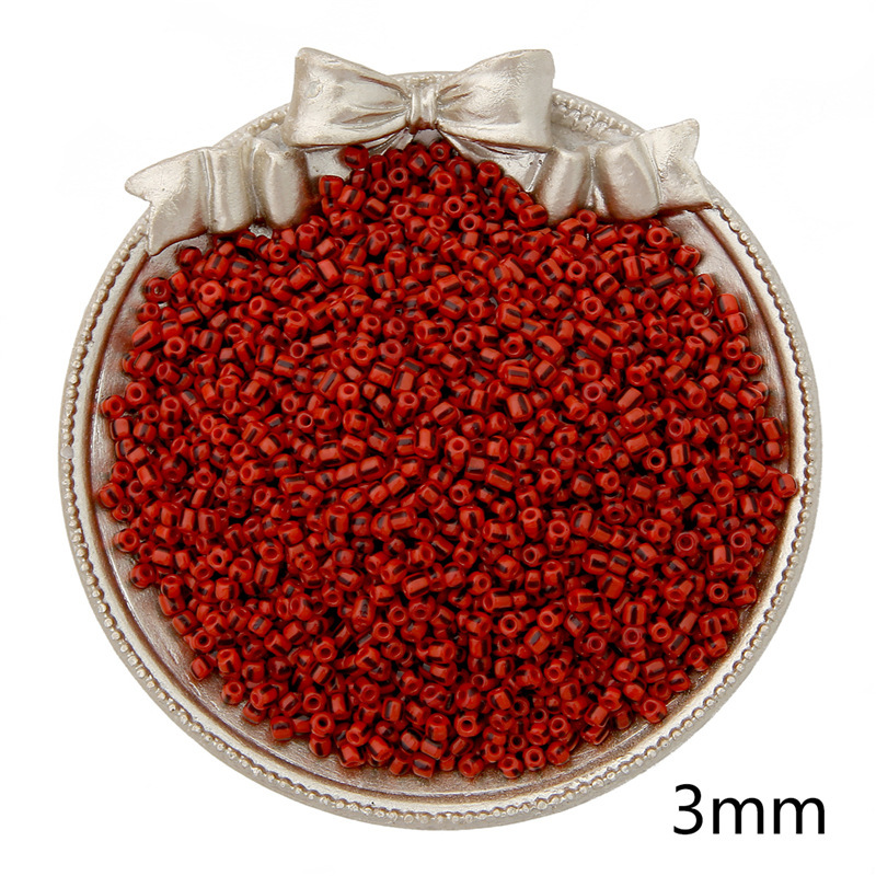 Picture of 3mm glass rice beads necklace bracelet loose beads diy jewelry striped watermelon beads handmade beaded homemade material bag