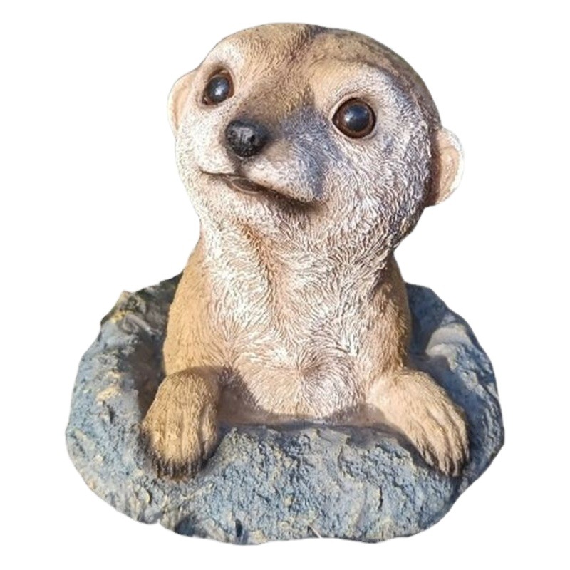 Picture of Outdoor Garden Decoration Courtyard Balcony Layout Ornaments Garden Decoration Simulation Animal Meerkat Meerkat Ornaments