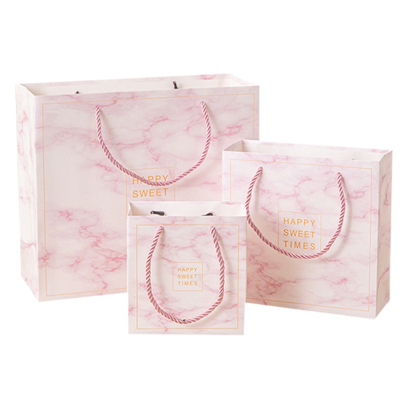 in stock Ins Style Fashion Gift Bag Marble Pattern Packaging Bag for Garment Bag Paper Bag Jewelry Bag Wedding Candy Bag