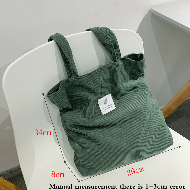 Picture of Spot Corduroy Shoulder Bag Baita Student Handbag 2024 Guangzhou Shiling Casual Shopping Bag Women's Tote Bag