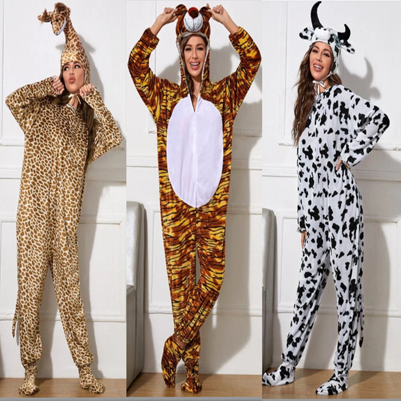 cosplay Adult Animal Giraffe Tiger Cow Siaman Costume Halloween Party Table Costume