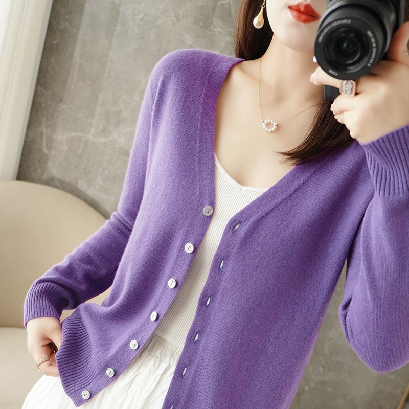Picture of Knitted Cardigan, Large Size Sweater Cardigan, Women's Loose Cardigan, Short Autumn and Winter Outwear, Women's Long-Sleeved Jacket Base