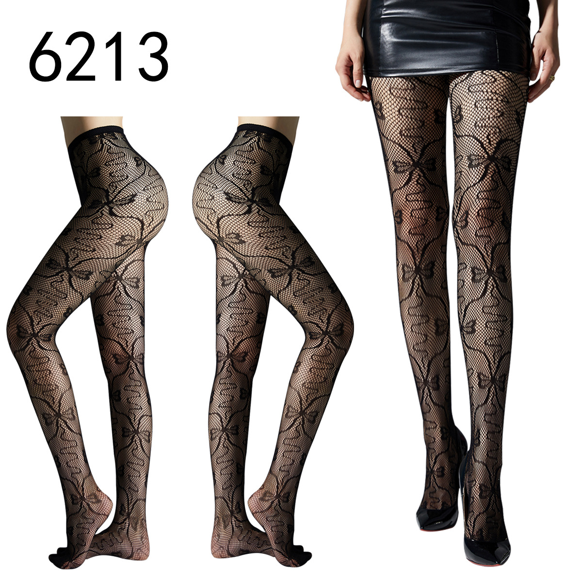 Picture of Internet Celebrating Halloween Nets Skull Spider Web Hollow Fishnet Stockings Pure White Silk Stockings Sexy Black Silk
