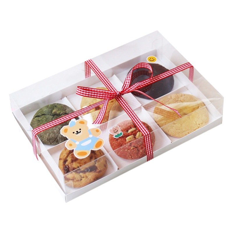 4 grain 6 grain small cake dessert box transparent box donut pastry baking box afternoon tea combination packaging