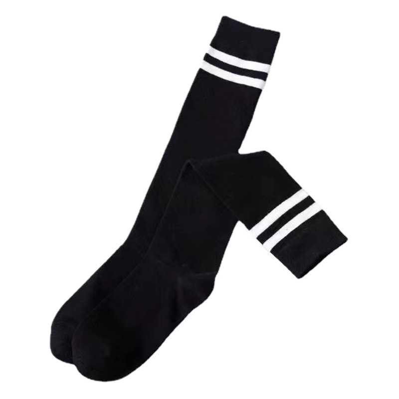 Stockings women's parallel bars black and white knee socks high socks women's summer versatile slimming personality calf socks ins fashion