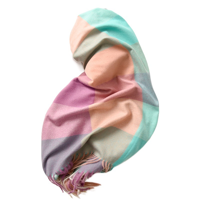 2025 Fashion Women's Scarf Striped Plaid Large Shawl Elegant Socialite Style Autumn and Winter Warm Scarf Women's High-end Sense
