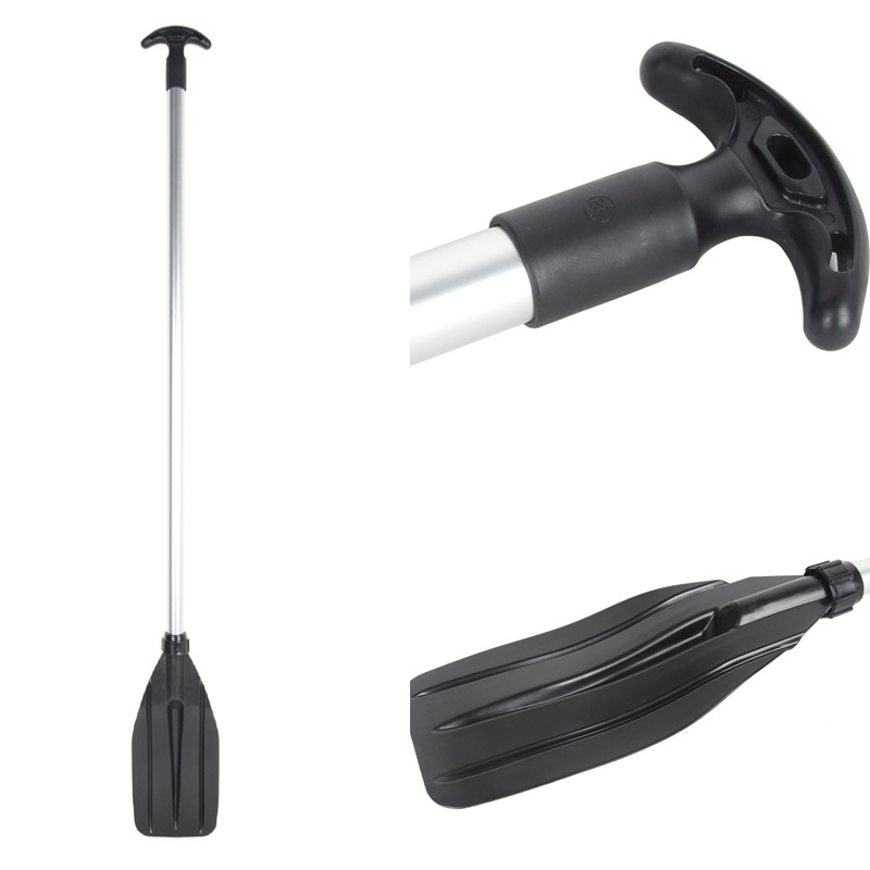 Picture of Thickened 133cm aluminum alloy paddle T-shaped handle single blade inflatable boat kayak assault boat paddle plastic handle