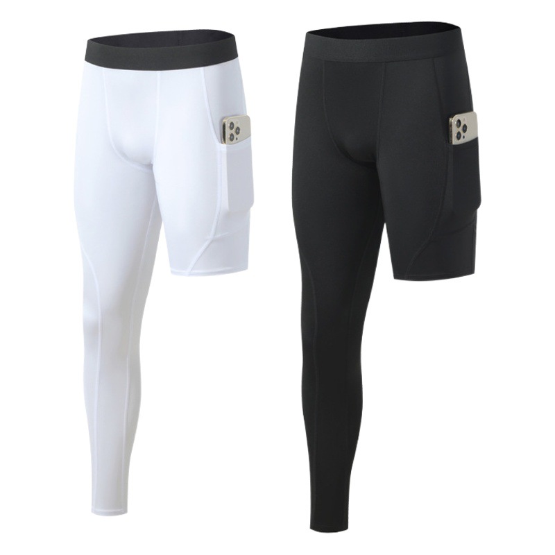 NBA American men's trousers sports running fitness training leggings single leg pants basketball long and short tights