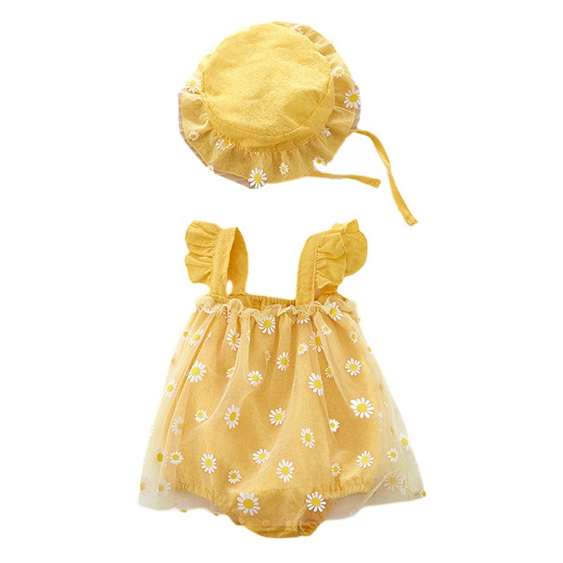 Cyber Celebrant Baby Wrap Fart Clothes Summer Sleeveless Vest Sling Triangle Climbing Clothes Baby Girl Little Zou Ju Princess Dress
