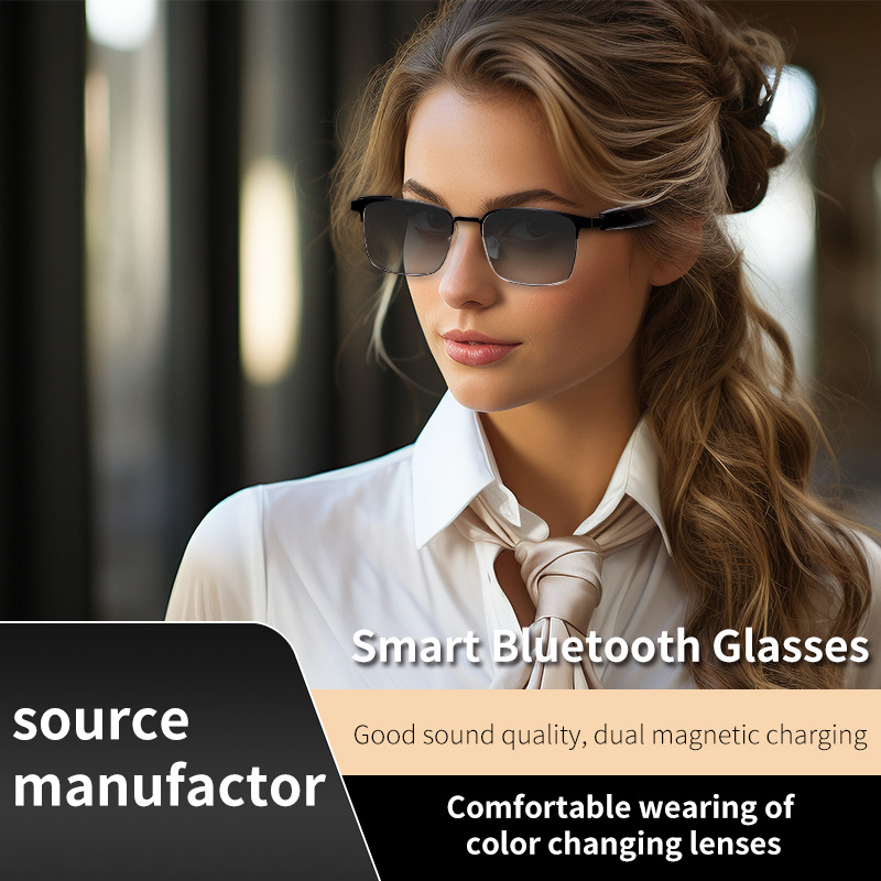 New smart color-changing bluetooth glasses anti-ultraviolet music audio glasses headset GS06 e-commerce selling