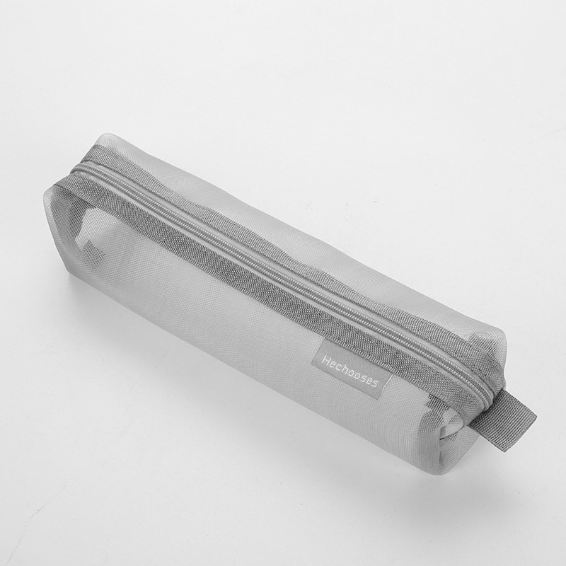 Picture of Thickened square simple transparent mesh pencil case large capacity pencil case student examination stationery bag storage box wholesale