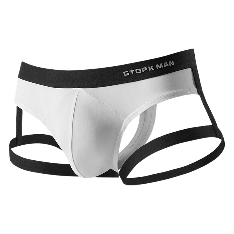 Gtopx Man Men's Personalized Thong Ice Silk Strap Formal Style U-Convex Thin Sexy Underwear