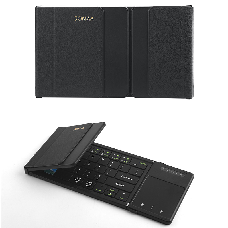 Picture of Three Channel Bluetooth Folding Keyboard Portable Rechargeable Mute Keypad Win/iOS/Android/Mac