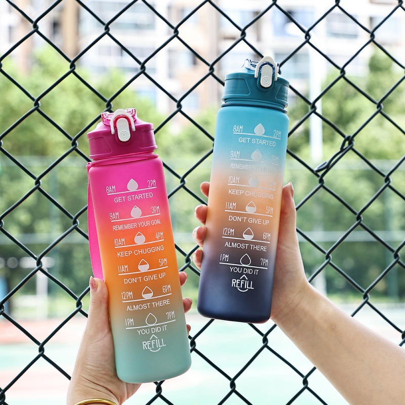 Gradient Kettle Amazon Cross Mirror E-commerce Gradient Outdoor Scrub 750ml Portable Sports Water Cup ins