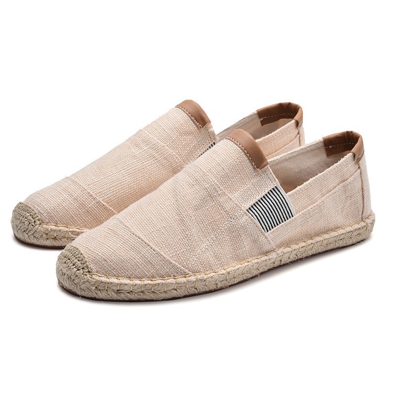 2025 Amazon Independent Site AliExpress Outdoor Shoes Men's Pinduoduo Straw Woven Cloth Shoes Pedal Drop-off Shipping Canvas Straw