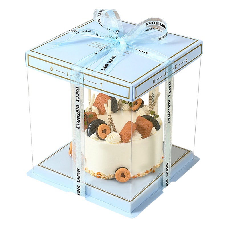 Birthday cake packaging box free LOGO printing 4-inch 6-inch 8-inch 10-inch 12-inch 14-inch light luxury cake box