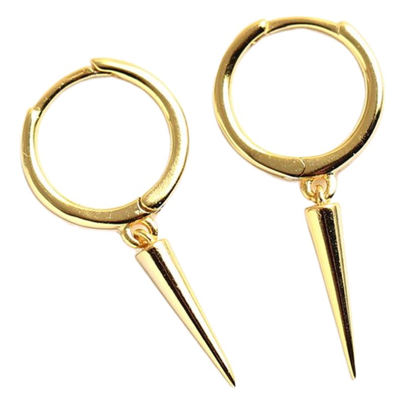YHE0106 Europe and the United States cross-border foreign trade sterling silver earrings S925 silver long rivet conical ear buckle earrings earrings