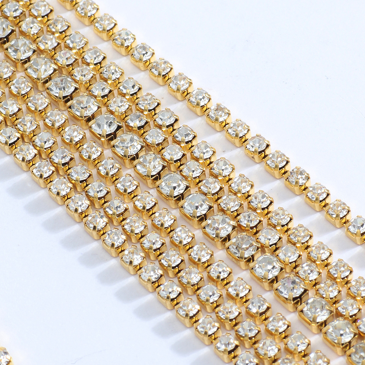 Picture of Distinctive Exaggerated Shiny Full Diamond Body Chain Women's European and American Fashion Banquet Show Sexy Rhinestone Tassel Waist Chain Skirt