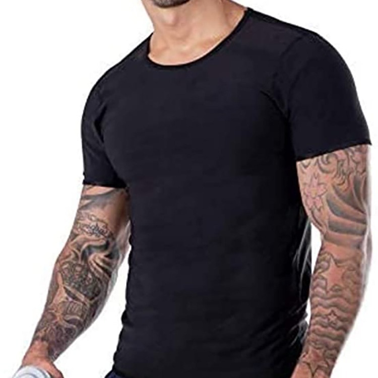 Picture of Cross-Border Source Manufacturer Men's Undershirt Body Shaping Vest Body Shaping Intimates Bodysuit Fitness Sports T-Shirt Compression Short Sleeves
