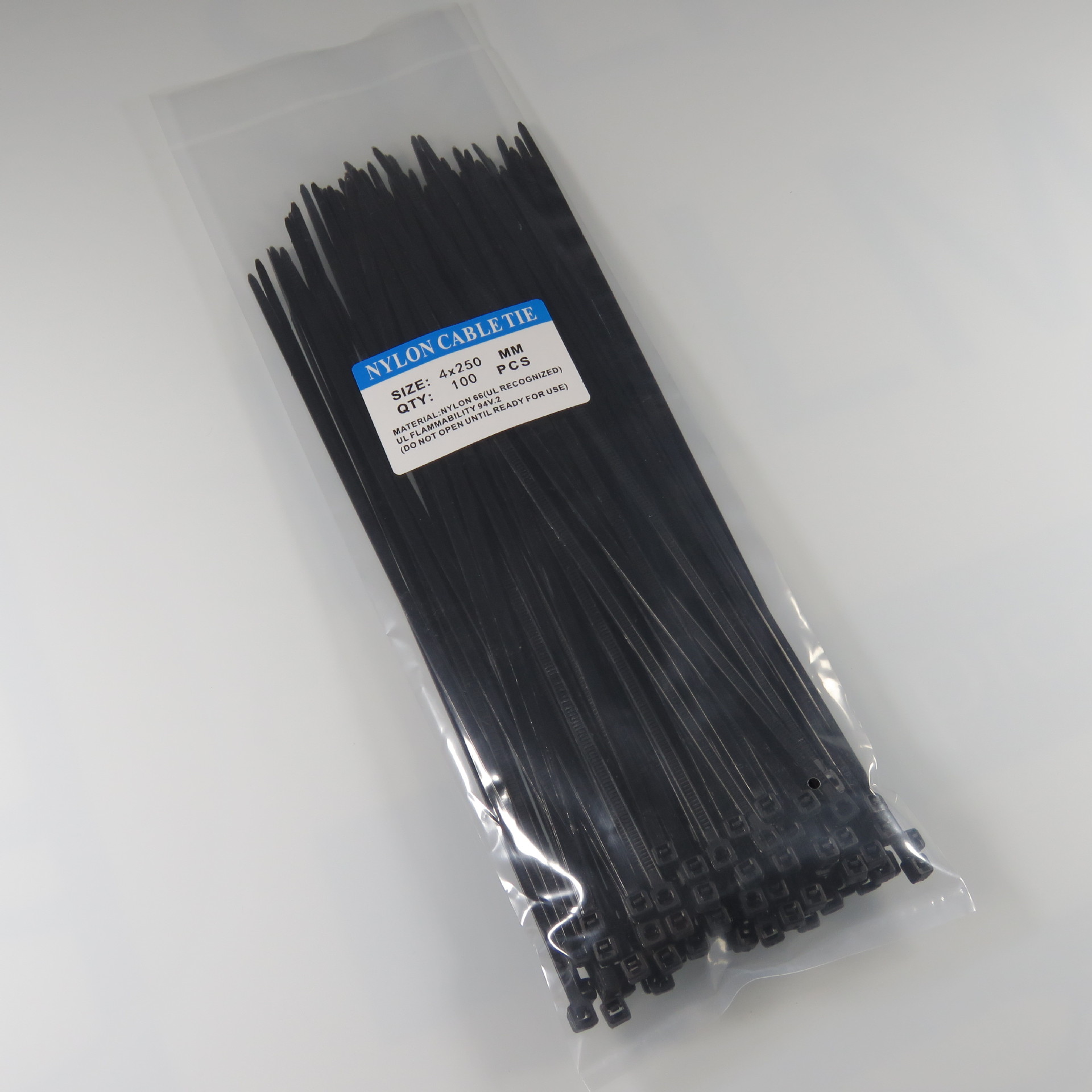 Factory wholesale self-locking cable tie 4*150 cable tie 100 a pack of black and white cable tie