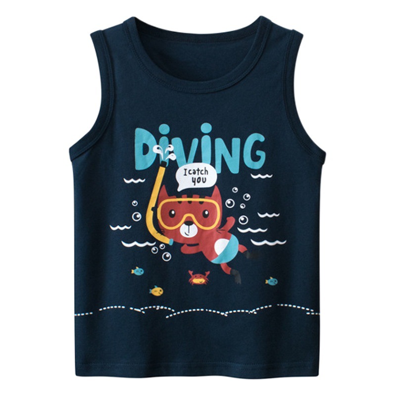 2025 New Summer Kidsren's Clothing 27Kids Trendy Brand Kidsren's Vest Male Baby Clothes Cross-Border Supply Dropshipping