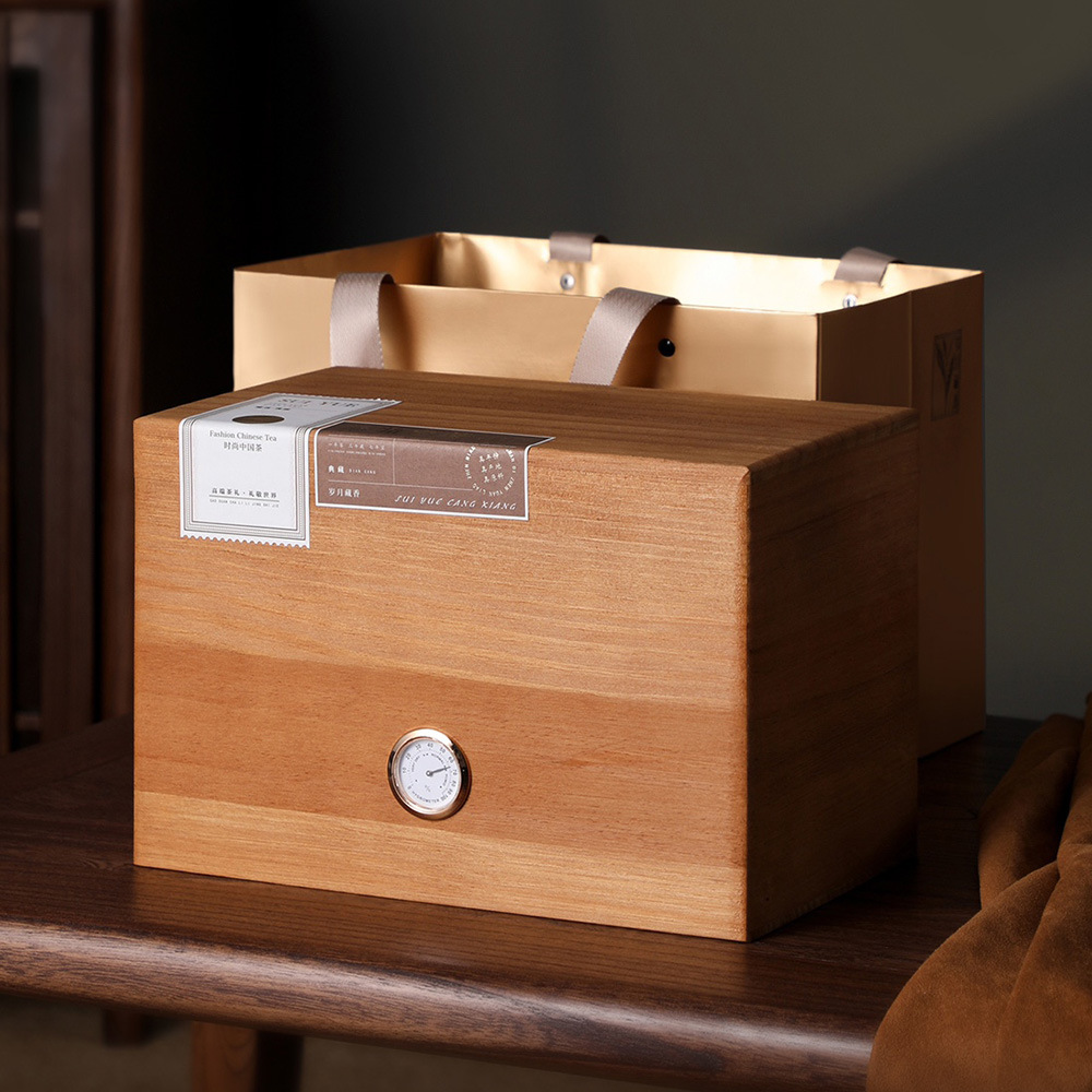 Tea Packaging Years Xizang Incense Loose Tea Fuding Old White Tea Wooden Box Empty Gift Box Pu'Er Loose Tea Packaging Box Classy