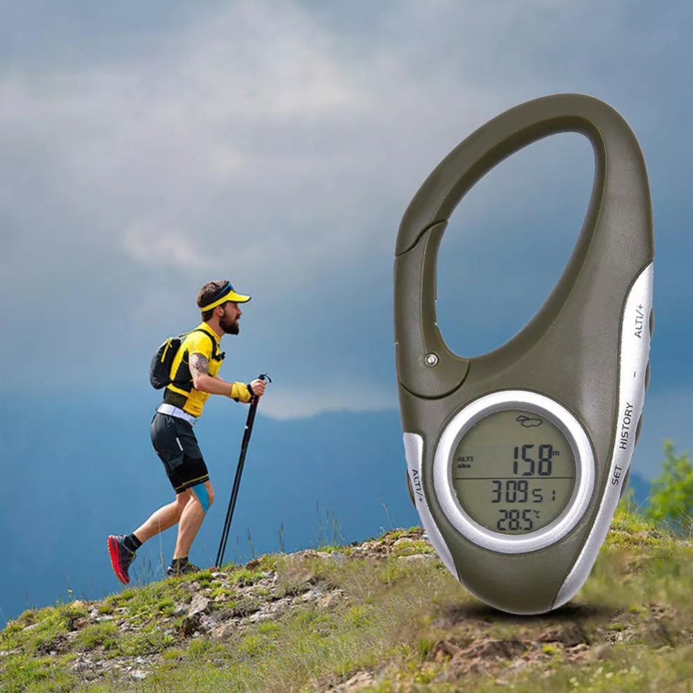 Picture of Barometer fishing altimeter carabiner altitude meter handheld barometer altitude meter temperature