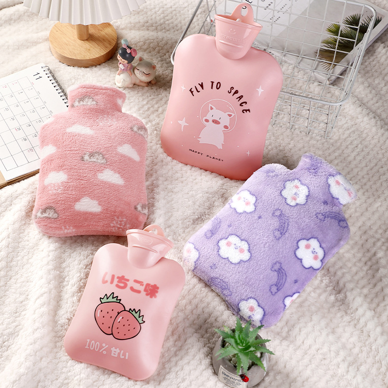 Picture of Pvc Water-Filled Cartoon Plush Hot Water Bottle Student Cute Explosion-Proof Hand Warmer Bag Removable and Washable Foot Warmer Water-Filled Hot Water Bottle