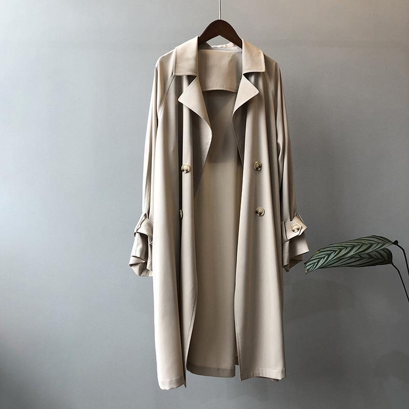 Picture of Trench coat Women's Mid-length small 2022 Spring and Autumn New French temperament plus size British style drape thin coat