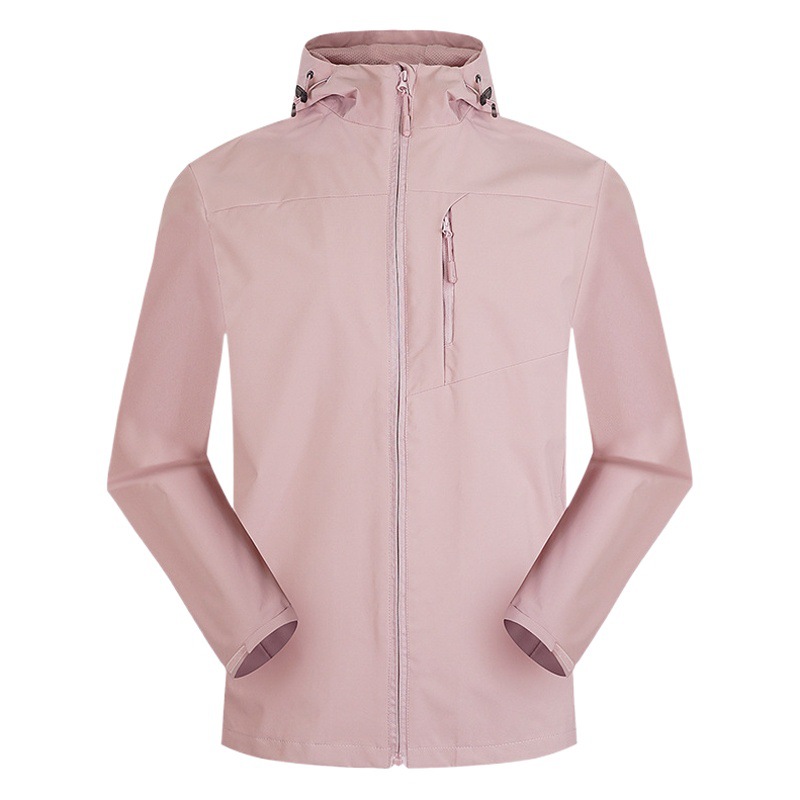 New Fashionable Outdoor Soft Shell Single-Layer Solid Color Charge Clothes Spring and Autumn Travel Mountaineering Jacket Hooded Jacket in stock Printing