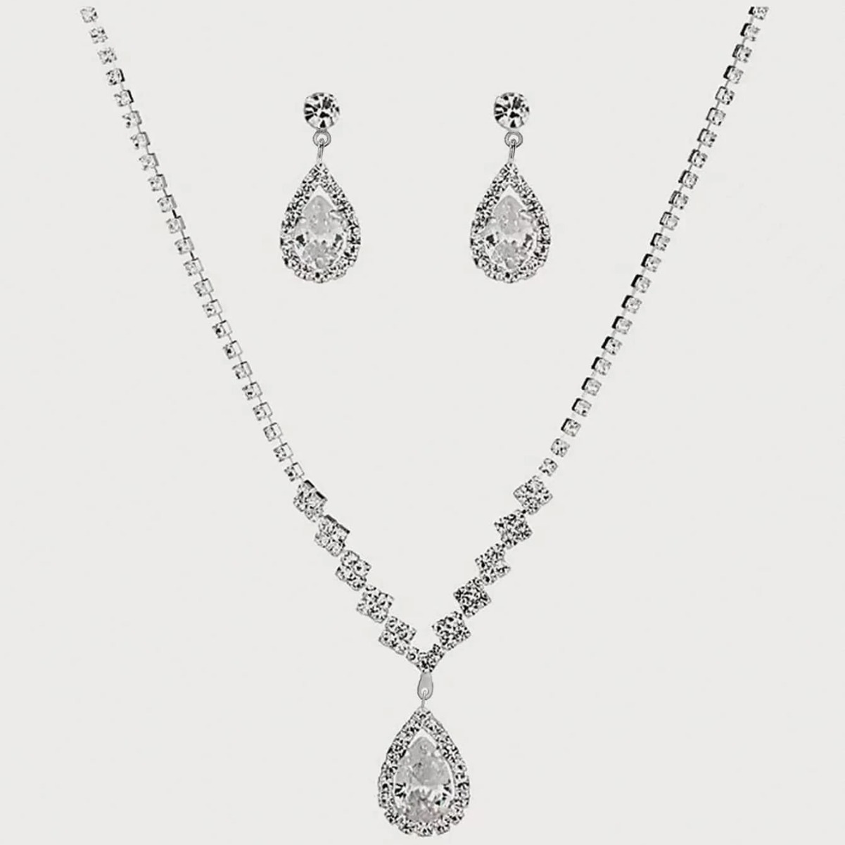 Picture of Bridal Jewelry Necklace Bracelet suit Rhinestone Zircon Wedding Dress Women's Wedding Accessories High-end Two-piece Set