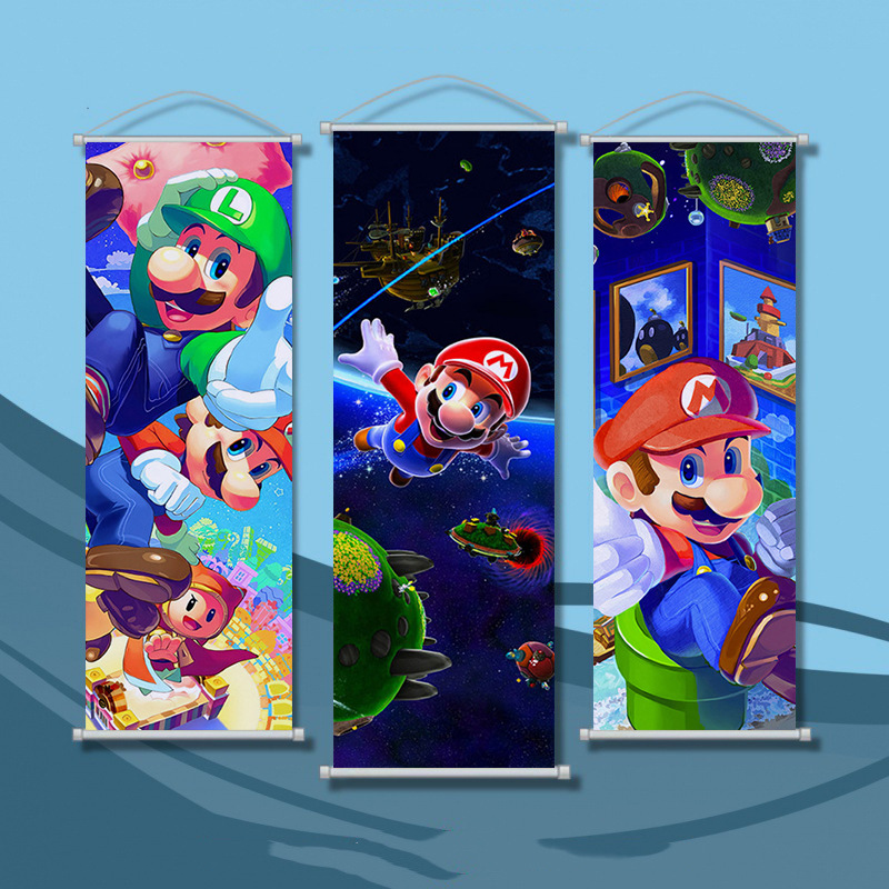 Picture of Super Mary game peripheral poster decorative painting Mario Bros Mario indoor wall scroll hanging painting