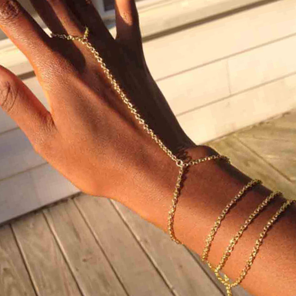 European and American Cross-Border New Simple Full-Finger Bracelet Minimalist Style Daily Commute Multi-Ring Metal Bracelet Jewelry for Women
