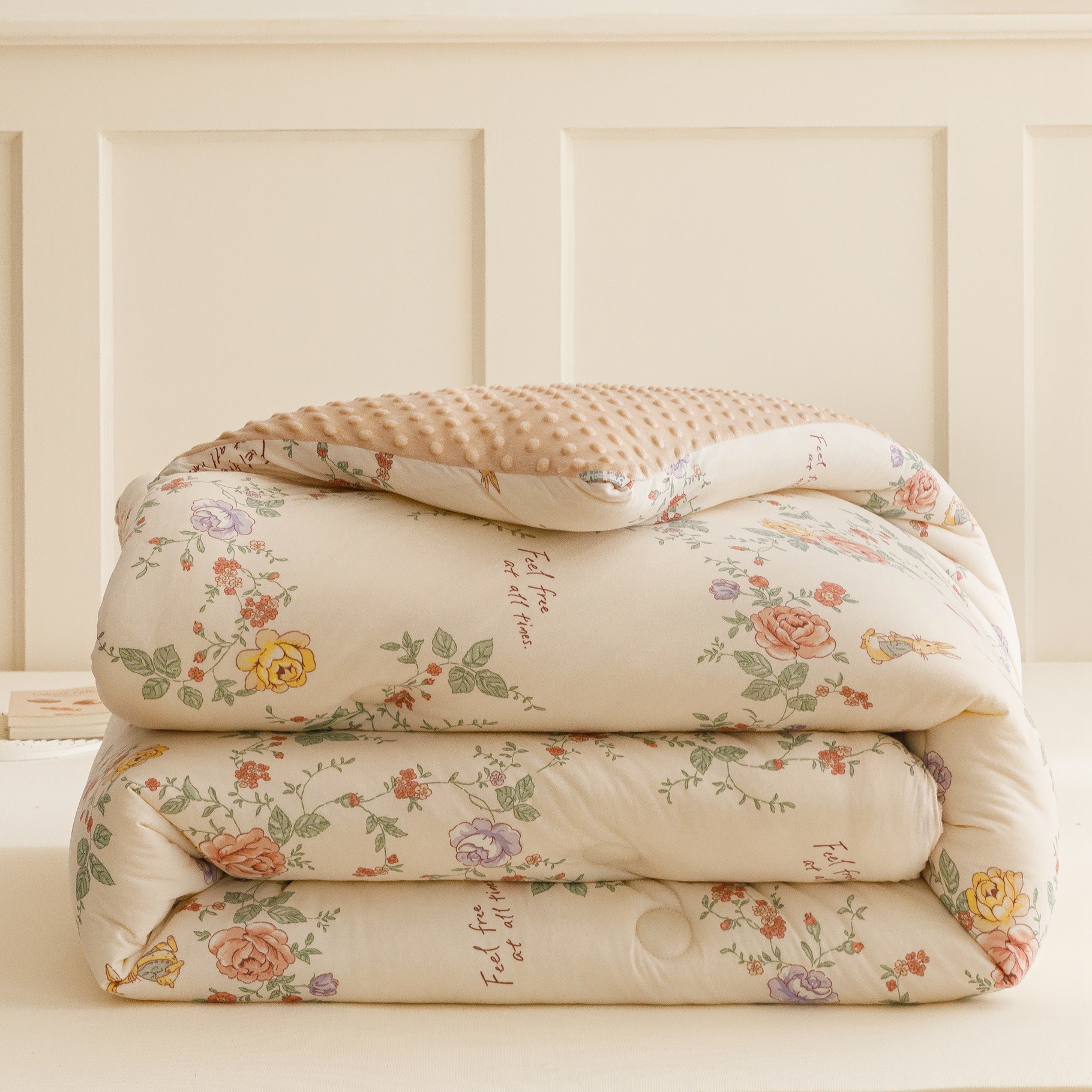 Picture of Maternal and infant class a pea velvet quilt soybean fiber quilt core children's knitted cotton student dormitory four seasons autumn and winter quilt 2